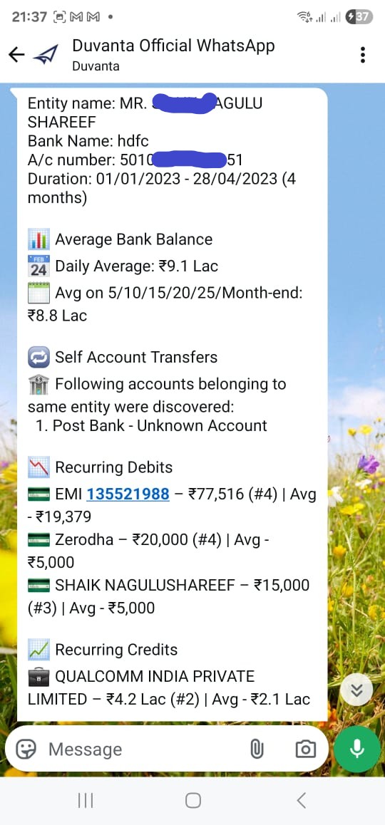 Bank Statement Analysis Agent